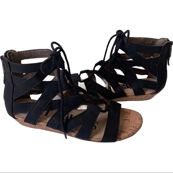 Sam & Libby Shoes - Sam & Libby Gladiator Lace Up Flat Sandals